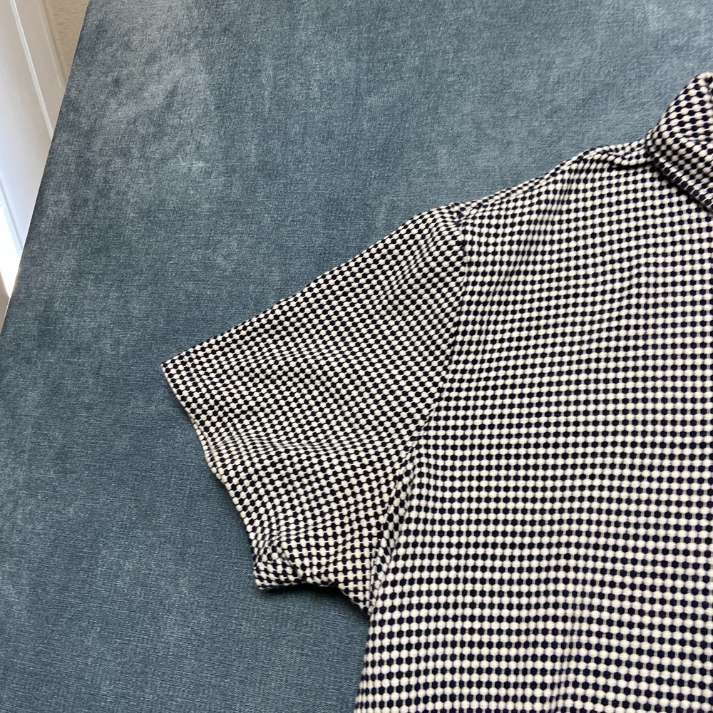 Ted Baker Polo Shirt Mens Small Navy White Geometric Print Golf Quarter Zip - Picture 5 of 13